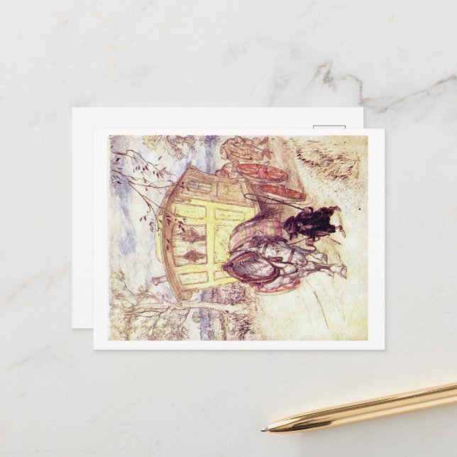 Carte postale Vent dans les saules (Devant/Arrière en situation)