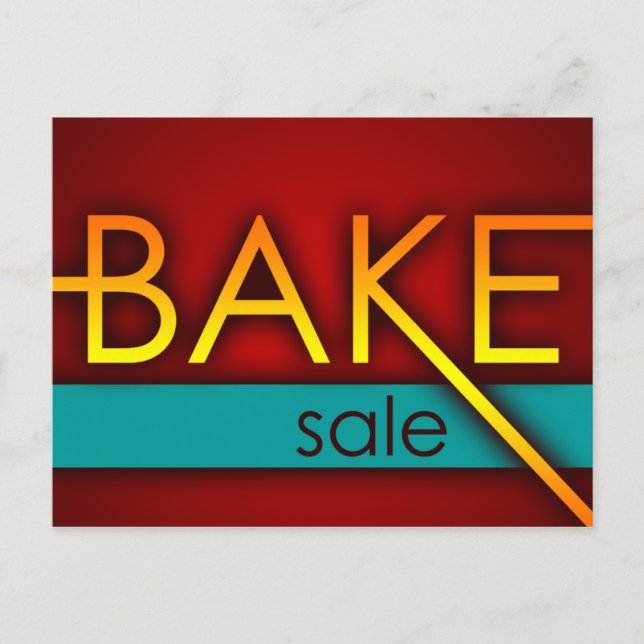 Carte Postale vente de gâteaux (typographique) (Devant)