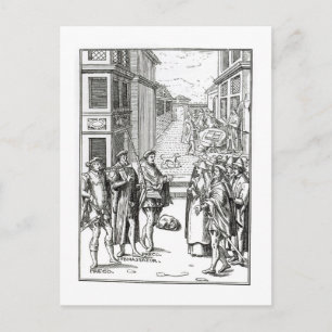 Carte Postale Vente par le crieur public, après une gravure sur