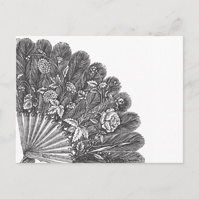 Carte Postale Ventilateur de plumes vintage (Devant)