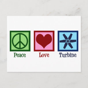 Carte Postale Ventilateur Turbine Peace Love