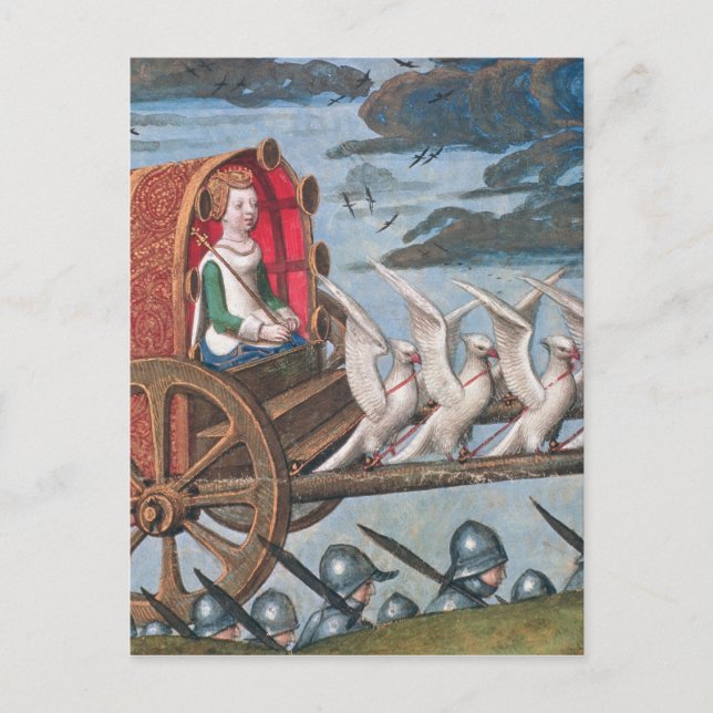 Carte Postale Vénus arrive à la secourt sur un char tiré (Devant)