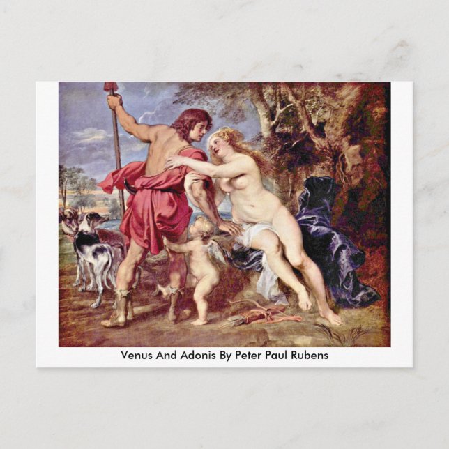 Carte Postale Venus Et Adonis Par Peter Paul Rubens (Devant)