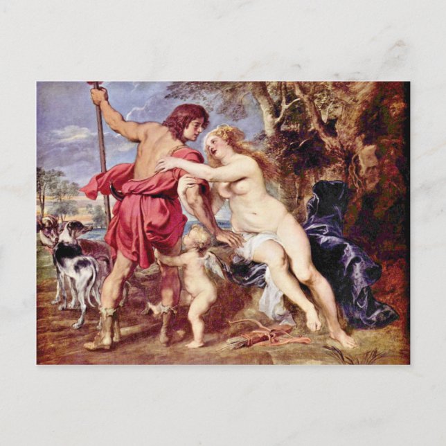 Carte Postale Venus Et Adonis Par Rubens Peter Paul (Devant)