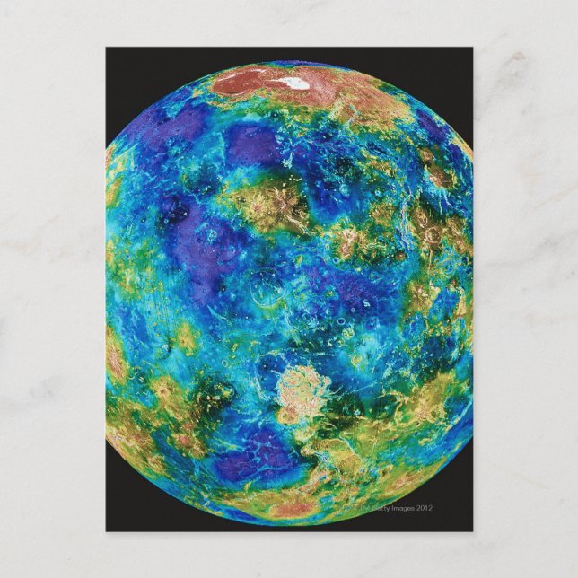 Carte Postale Vénus sous fausse couleur (Devant)