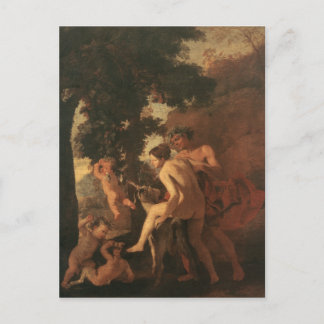 Carte Postale Vénus, un Faun et Putti