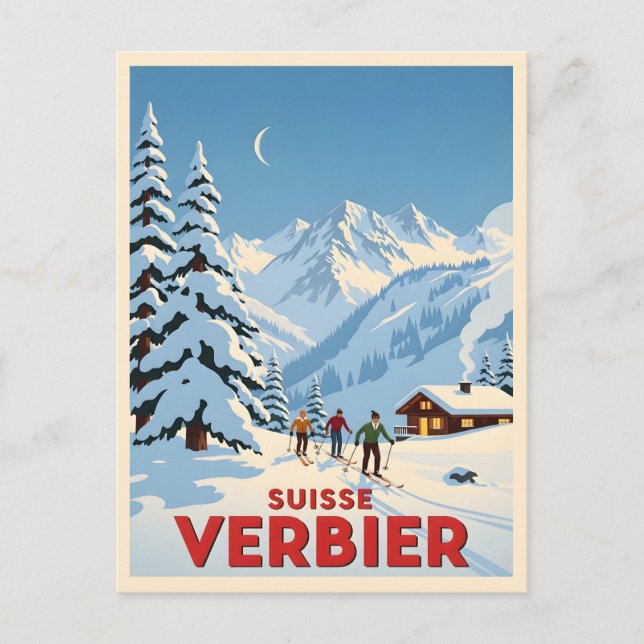 Carte Postale Verbier, Suisse - Station de ski alpine (Devant)
