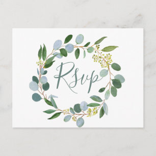 Carte Postale Verdure aquarelle couronne RSVP