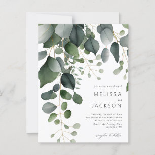 Carte Postale Verdure et Faire-part de mariage d'eucalyptus à bu