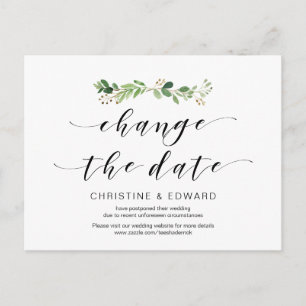 Carte Postale Verdure moderne, Changement de date, Reporté