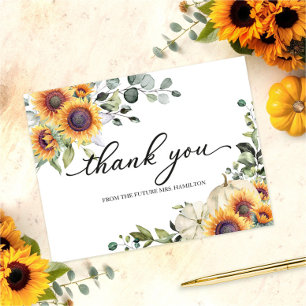 Carte Postale Verdure Tournesols Automne Remerciements pour une