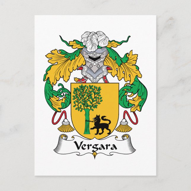 Carte Postale Vergara Family Crest (Devant)