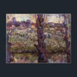 Carte Postale Verger en fleurs, Arles de Vincent van Gogh<br><div class="desc">Verger en fleurs avec vue sur Arles de Vincent van Gogh est une peinture de paysage à l'art fin vintage post-impressionniste de la nature. Une scène agricole avec des arbres dans un verger avec des fleurs en fleurs au printemps. Une ferme biologique avec la ville d'Arles,  France au loin.</div>