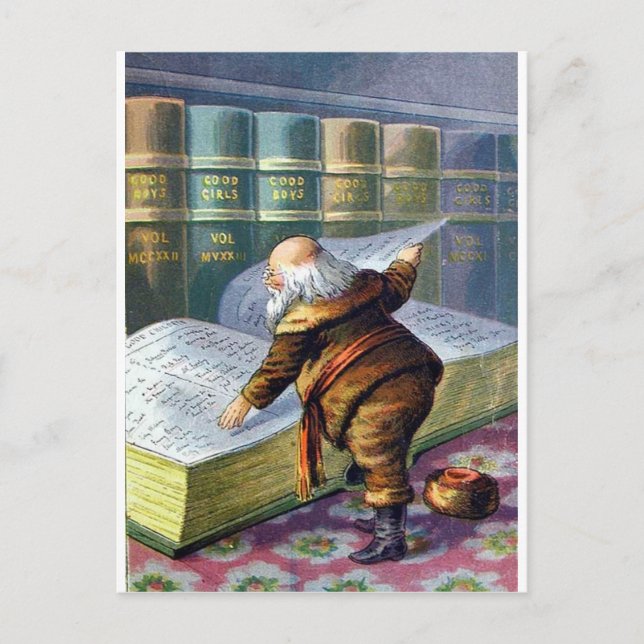 Carte Postale Vérification de sa liste (Devant)