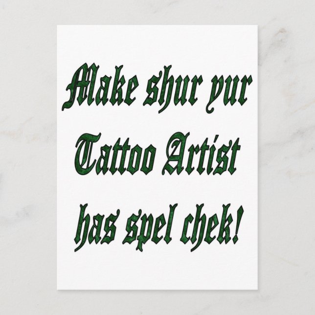Carte Postale Vérification du sort de tatouage (Devant)