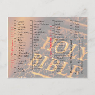 Carte Postale Vérifier la liste pour la lecture de la Bible