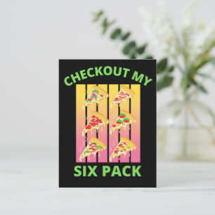 Carte Postale VÉRIFIEZ MA pizza SIX PACK