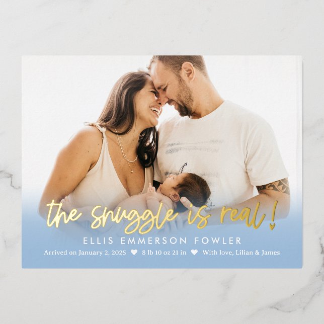 Carte postale Véritable Faire-part de naissance de (Recto)