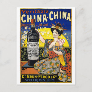 Carte Postale Véritable liqueur de Chine affiche vintage France