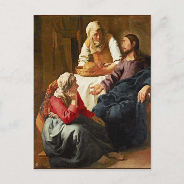 Carte Postale Vermeer - Christ dans la Maison de Martha et Marie (Devant)