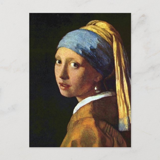Carte Postale Vermeer - Fille avec l'oreille perle (Devant)