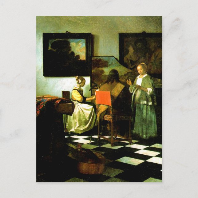 Carte Postale Vermeer : Les oeuvres du Concert (Devant)