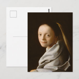 Carte Postale Vermeer - Portrait d'une jeune femme