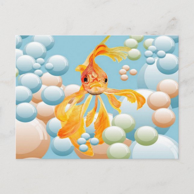 Carte Postale Vermillion Oiseaux Dans L'Eau Bubble Pastel (Devant)