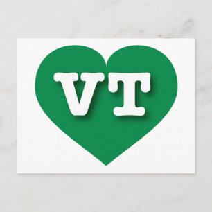Carte Postale Vermont Green Heart - J'aime VT