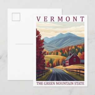 Carte Postale Vermont Green Mountains State USA Travel Place