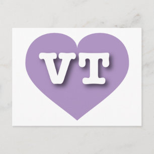 Carte Postale Vermont Lavender Heart - J'aime VT