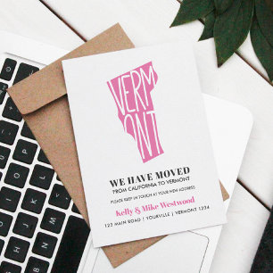 Carte Postale VERMONT Nous avons déménagé Nouvelle adresse Nouve