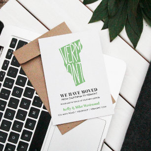 Carte Postale VERMONT Nous avons déplacé Nouvelle adresse Nouvea