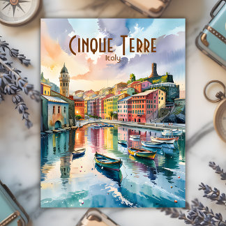 Carte Postale Vernazza Cinque Terre Italie Aquarelle personnalis