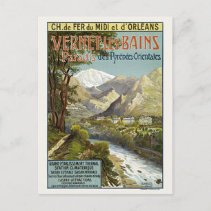 Carte Postale Vernet les Bains Vintage Railroad Poster 1904