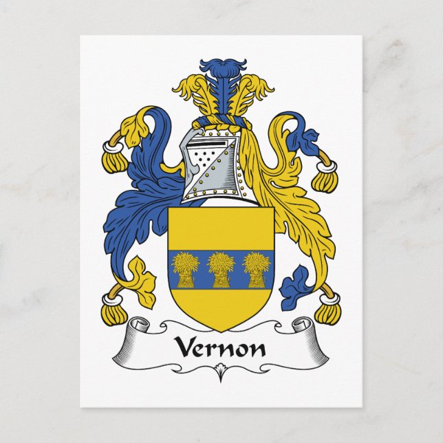 Carte Postale Vernon Family Crest (Devant)