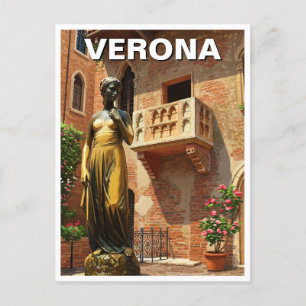 Carte Postale Verona Juliet Statue Balcon Italie Voyage