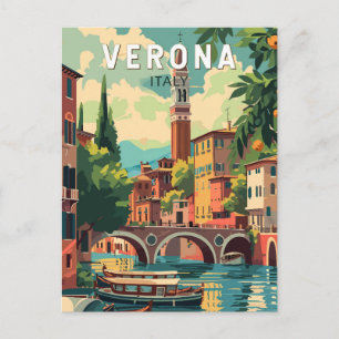 Carte Postale Vérone Italie Travel Art Vintage