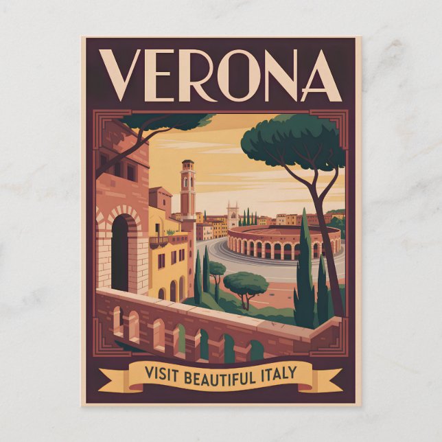 Carte Postale Vérone Italie vintage (Devant)