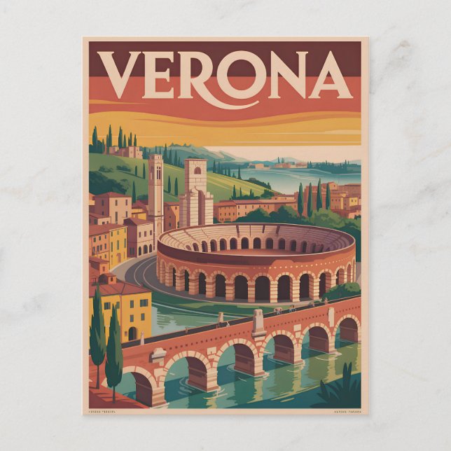 Carte Postale Vérone Italie vintage (Devant)