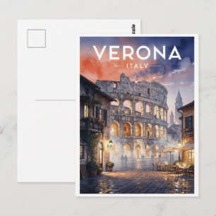Carte Postale Verone Italie Voyage Rétro