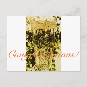 Carte postale Verre à Champagne Félicitations