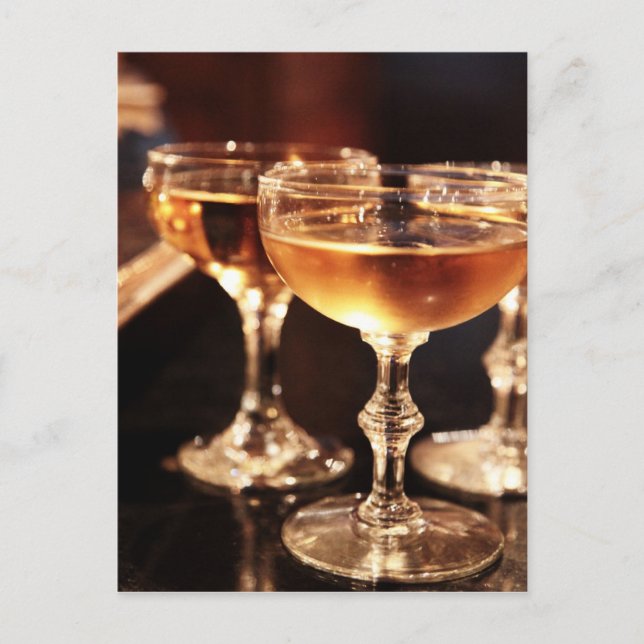 Carte Postale verre à champagne toast doré (Devant)