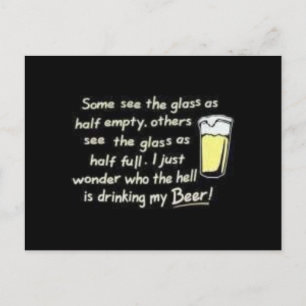 Carte Postale verre à moitié vide