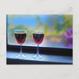 Carte Postale Verre à vin