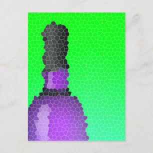 Carte Postale verre à vin et bouteille : vitrail