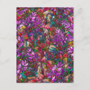 Carte postale Verre Abstrait Floral