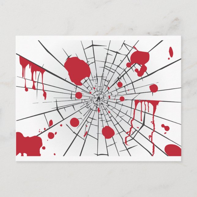 Carte Postale verre brisé d'halloween (Devant)