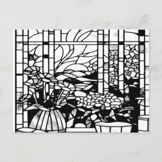 Carte Postale Verre de jardin coloré