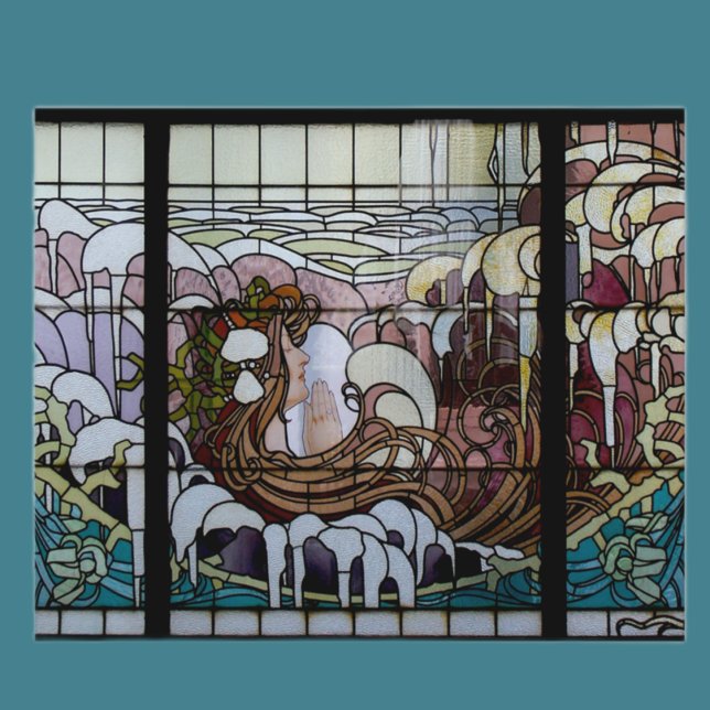 Carte Postale Verre Jardin Art Nouveau Mer Scène (Créateur téléchargé)